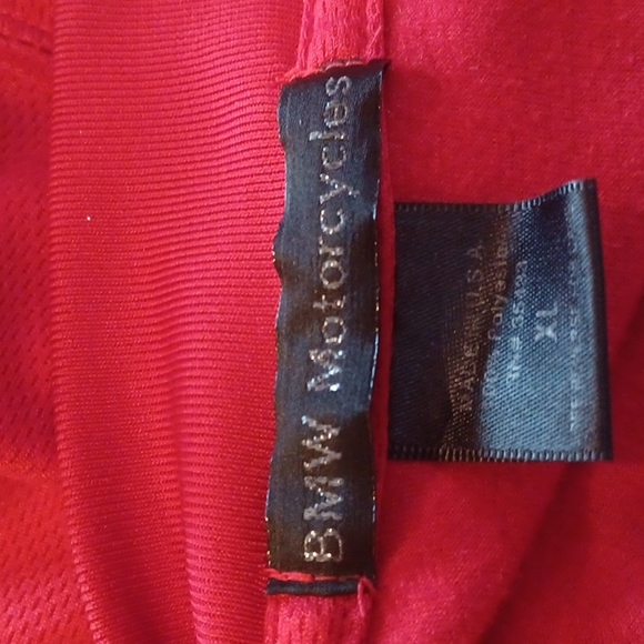 BMW MOTORCYCLES Ladies Red long sleeve mock neck high-low top VGUC SIZE XL - Picture 4 of 7